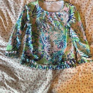 Lilly Pulitzer Tropical Print Long Sleeve Top
